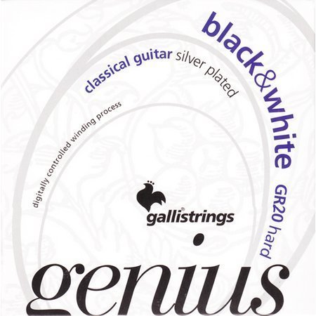 Струны для классической гитары GALLI Genius Black&White PROcoated GR20 Hard Tension