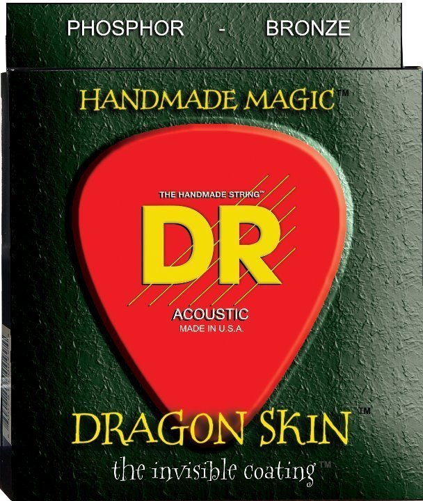 Струны для акустической гитары DR DSA-10 DRAGON SKIN (10-48) Lite