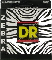 Струны для электроакустической гитары DR ZAE-11 ZEBRA (11-50) Lite-Medium