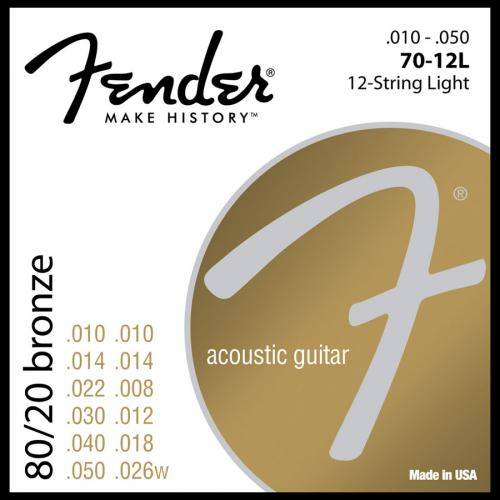 Струны для 12-струнной акустической гитары FENDER 70-12L (073-0070-423)