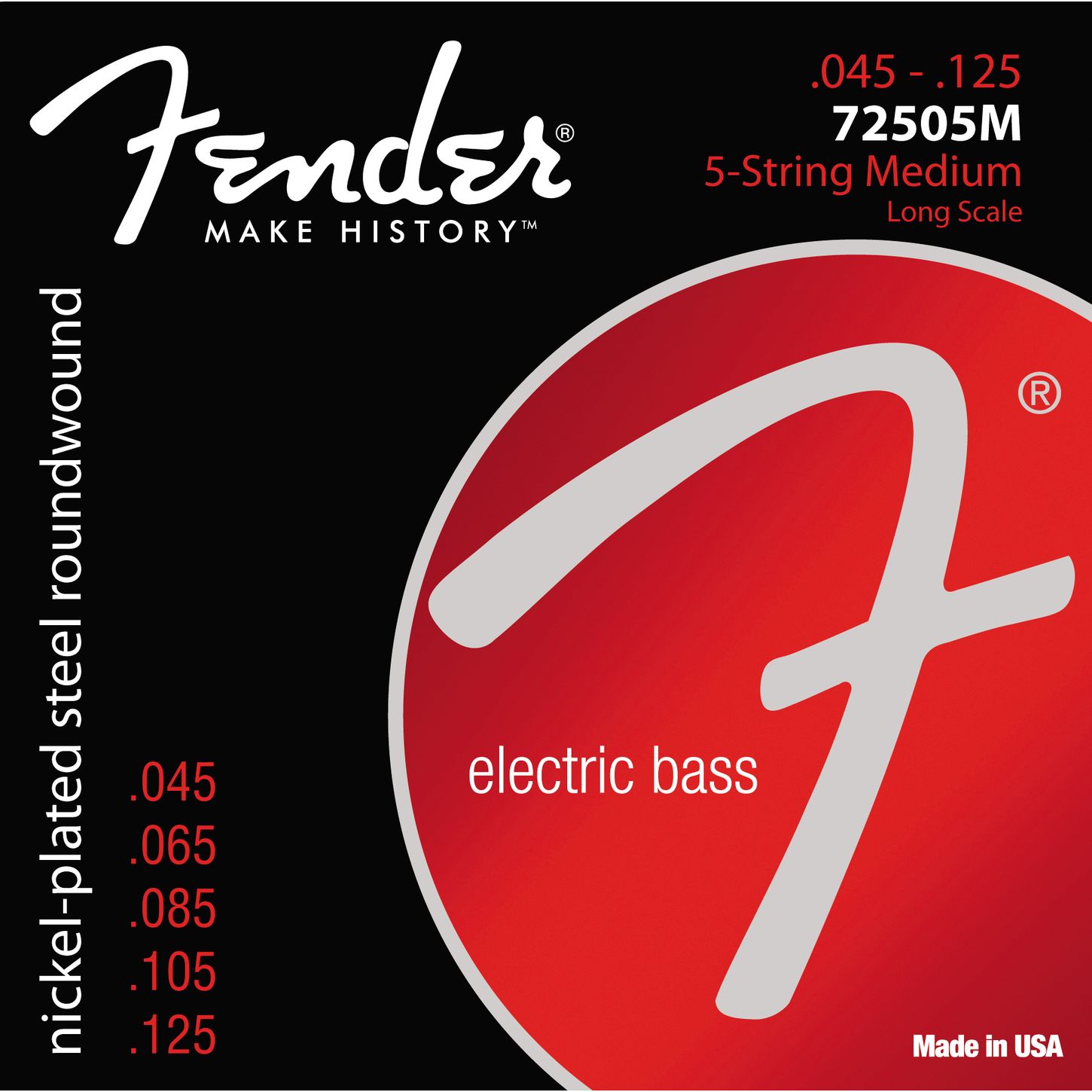 Струны для 5-струнной бас-гитары Fender 7250 5M (073-7250-456)