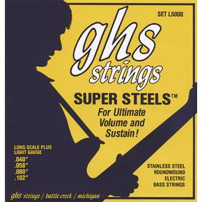 Струны для бас-гитары GHS STRINGS SUPER STEEL ROUNDWOUND™ BASS SET (L5000)