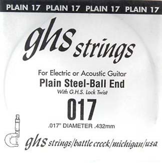 Струна для гитары GHS STRINGS 017 SINGLE PLAIN BALLEND (17)