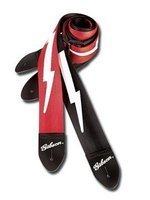 Ремень для гитары GIBSON LIGHTNING BOLT STYLE 2 SAFETY STRAP - FERRARI RED (ASGSBL-20)