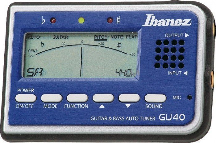 Тюнер для электро- и бас гитары IBANEZ TUNER BLUE (GU40-BL)