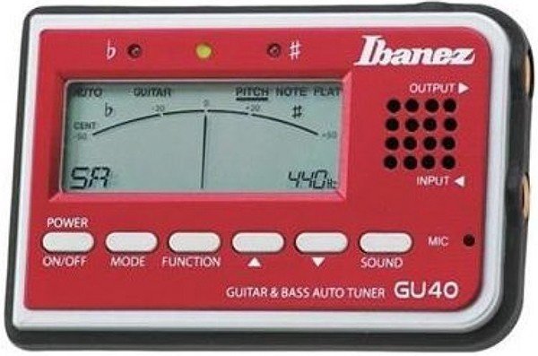 Тюнер для электро- и бас гитары IBANEZ TUNER RED (GU40-RD)