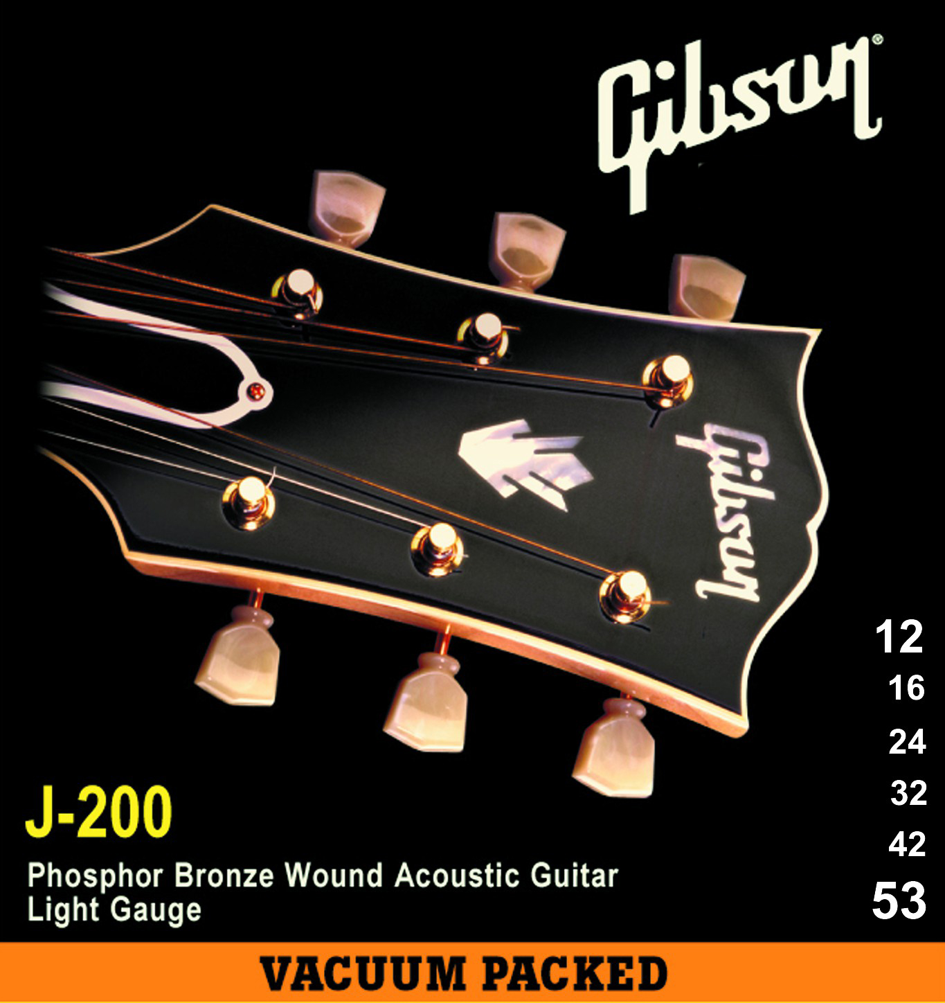 Струны для акустической гитары GIBSON PREMIUM PHOS BRONZE .012-.053 (SAG-J200L)