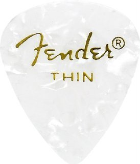 Набор медиаторов Fender 351 Premium Celluloid White Moto Thin (098-0351-705)
