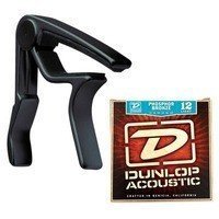 Каподастр Dunlop 83CBA 12 AC TRIGGER ACOUSTIC CAPO PLUS STRINGS