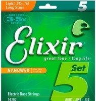 Струны для бас гитары Elixir 5S NW L L